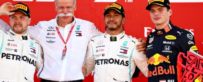 The podium places with the head of Mercedes-Benz