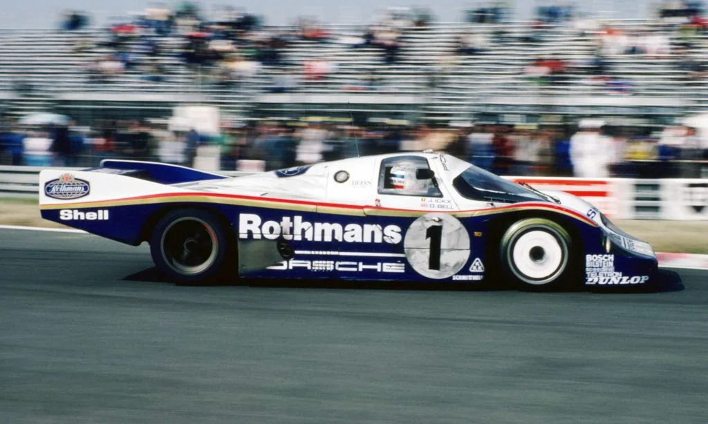 The unmistakable Porsche 956 in Rothmans colours
