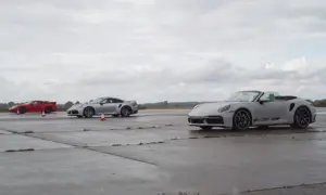 Three-way Porsche Drag Race [video]