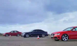 V8 Family Car Drag Race [video]
